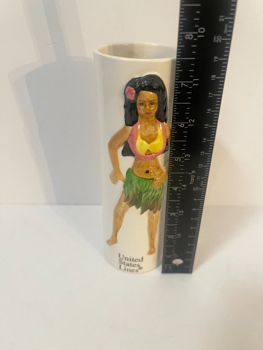 United States Lines Hula Dancer Limited Edition Ceramic Tiki Cup Vase - Picture 6 of 7